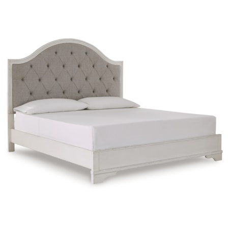 King Upholstered Panel Bed