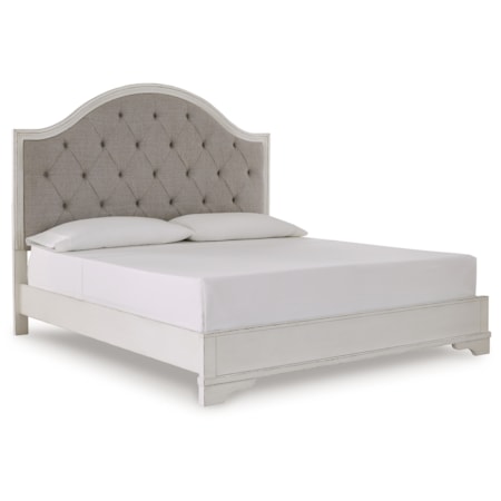 King Upholstered Panel Bed