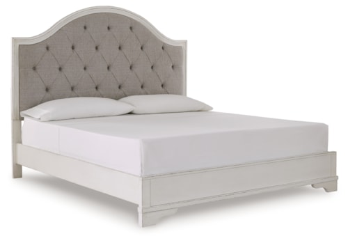 King Upholstered Panel Bed