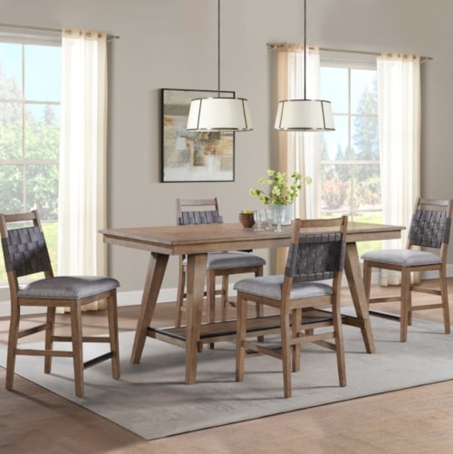 Transitional 5-Piece Counter-Height Dining Set