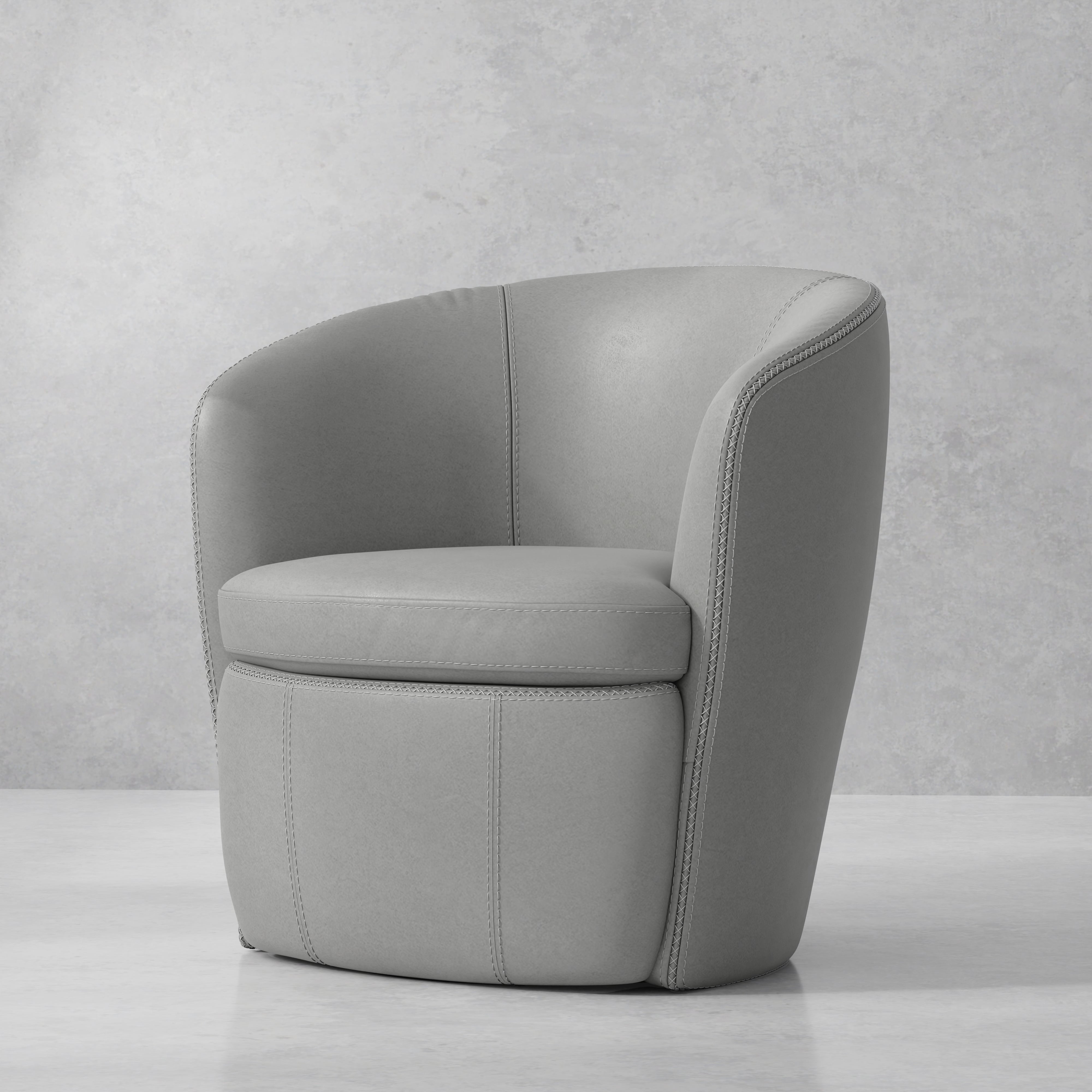 Parker Living Barolo Leather Swivel Barrel Chair