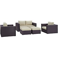 5 Piece Outdoor Patio Sofa Set
