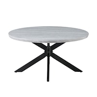 Contemporary Faux-Marble Round Cocktail Table