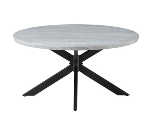 Contemporary Faux-Marble Round Cocktail Table