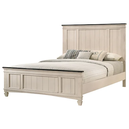 Cottage Style Two-Toned Queen Bed