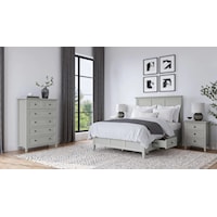 Transitional King Bedroom Set with Storage Drawers and Chest