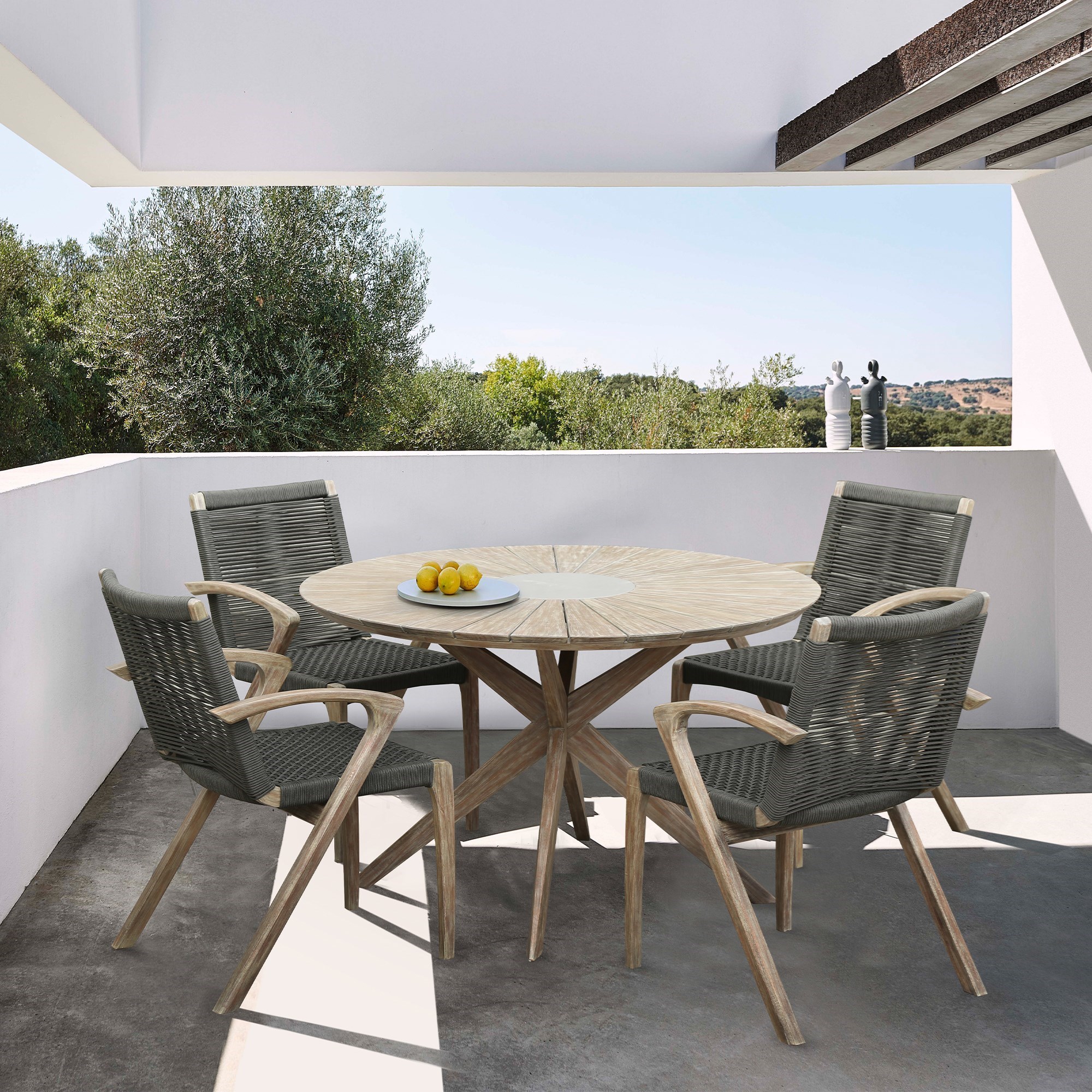 Armen Living Oasis 5-Piece Outdoor Dining Set