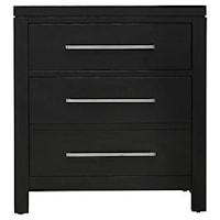 Contemporary Nightstand with Nickel Bar Pulls