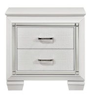 Glam Two Drawer Nightstand with Under-Light