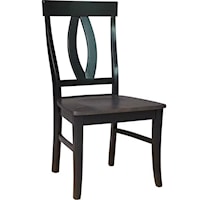 Verona Farmhouse Scroll Back Dining Side Chair - Coal/Black
