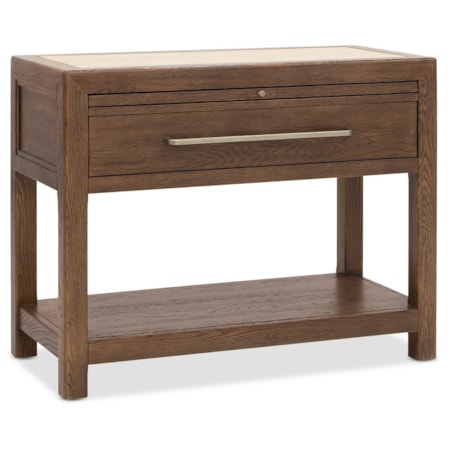 Stone-Top Single-Drawer Nightstand