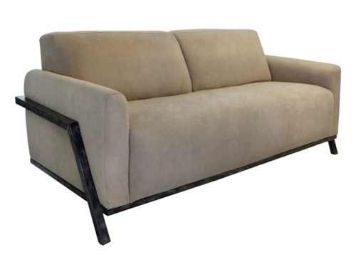 Contemporary Loveseat with Throw Pillows