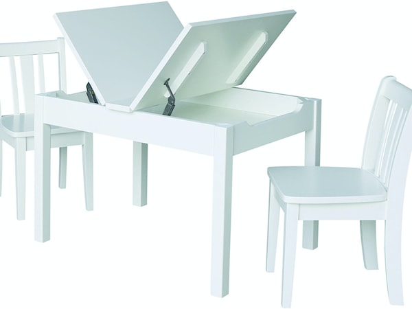 Storage Table and Chairs in White