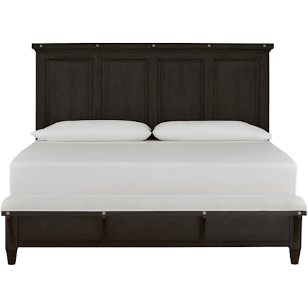 California King Panel Bed with Bench