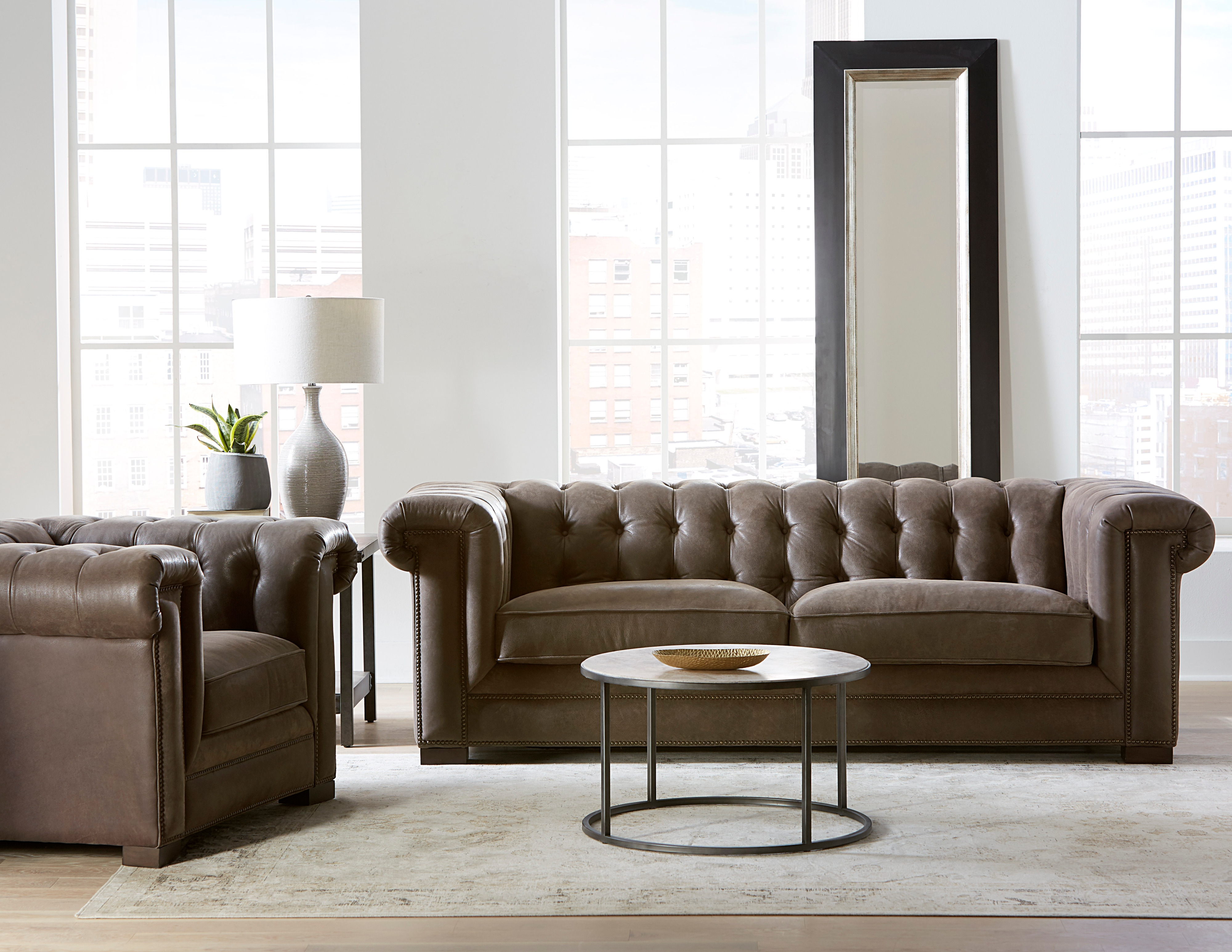 Armchair w/Tufted Back &amp; Key Arms