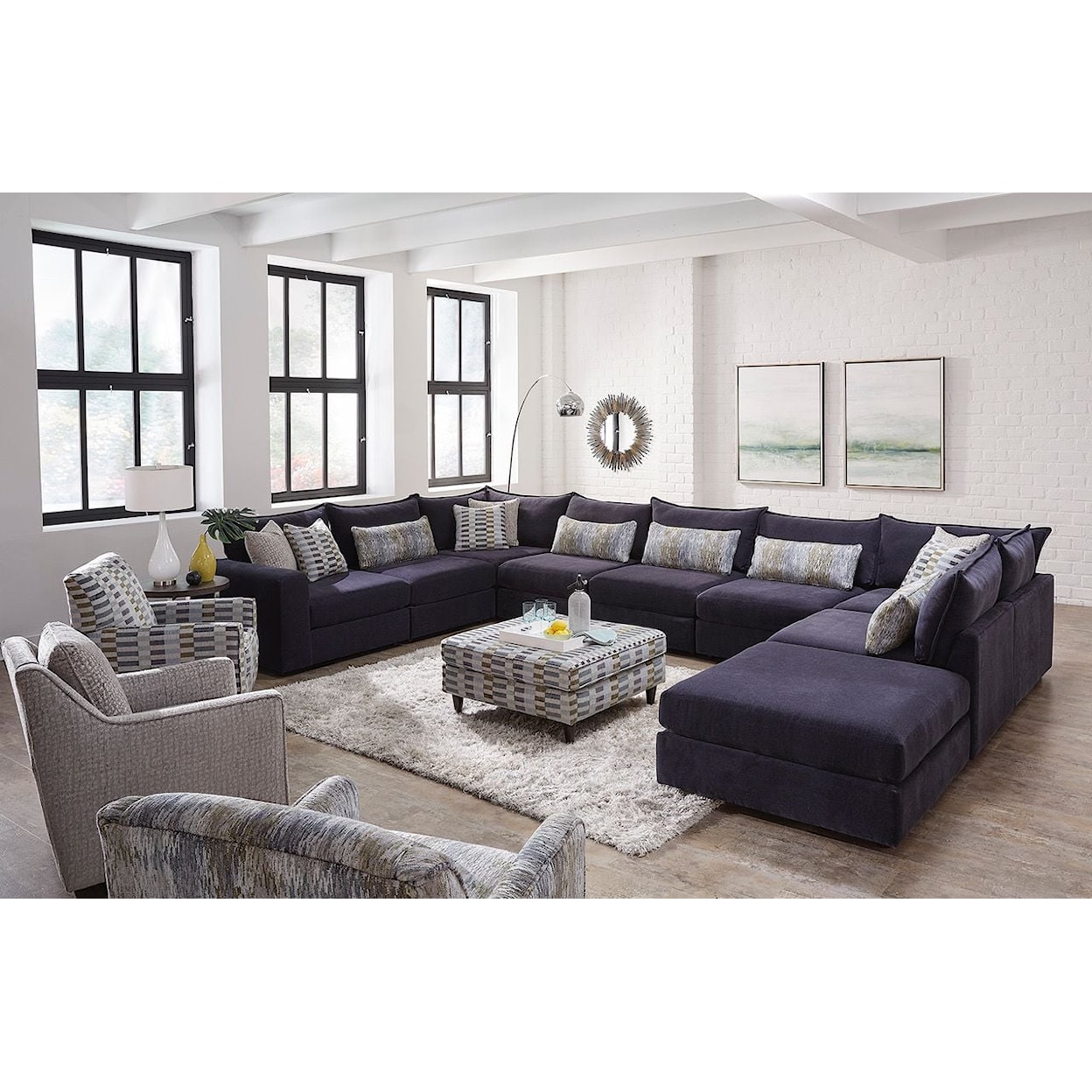 Fusion Furniture 7000 ELISE INK Living Room Set