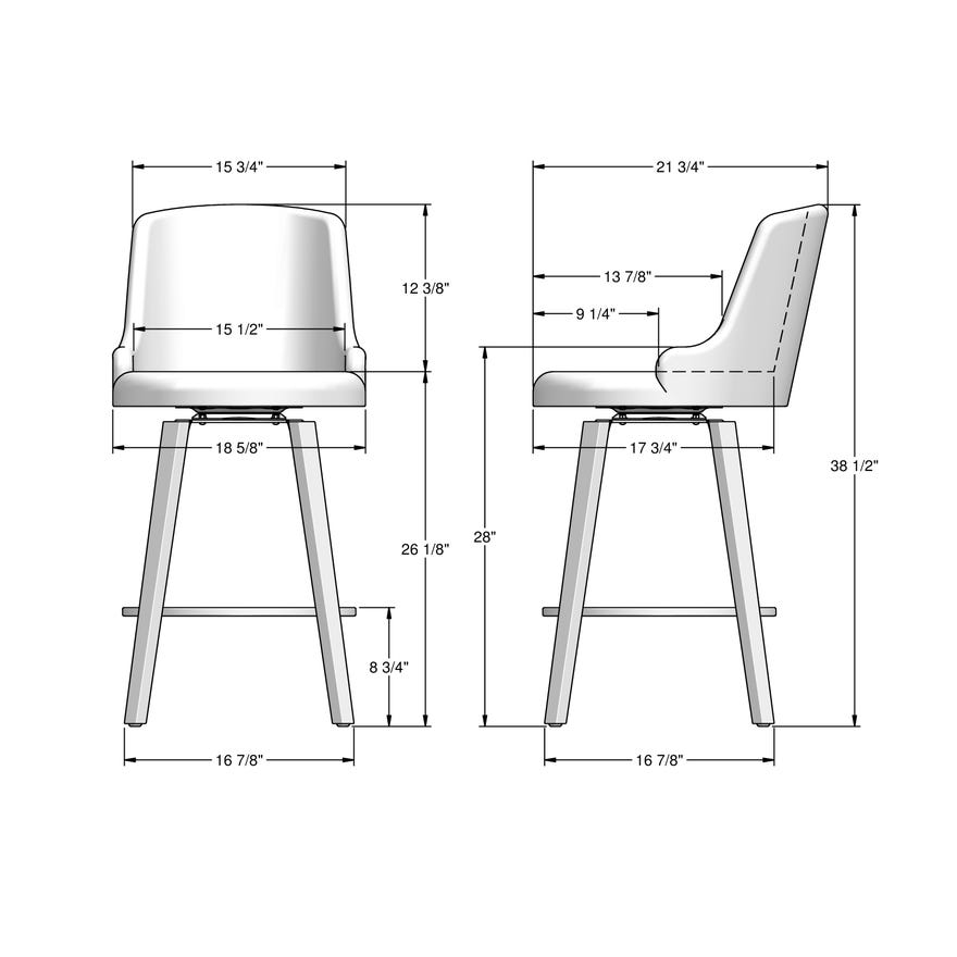 Upholstered Counter Height Swivel Stool