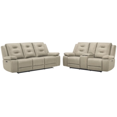 Power Reclining Sofa and Loveseat Set