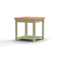 Cottage End Table with Lower Storage Shelf
