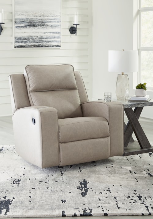 Faux Leather Rocker Recliner with Cup Holders