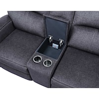 Transitional Power Reclining Loveseat with Console