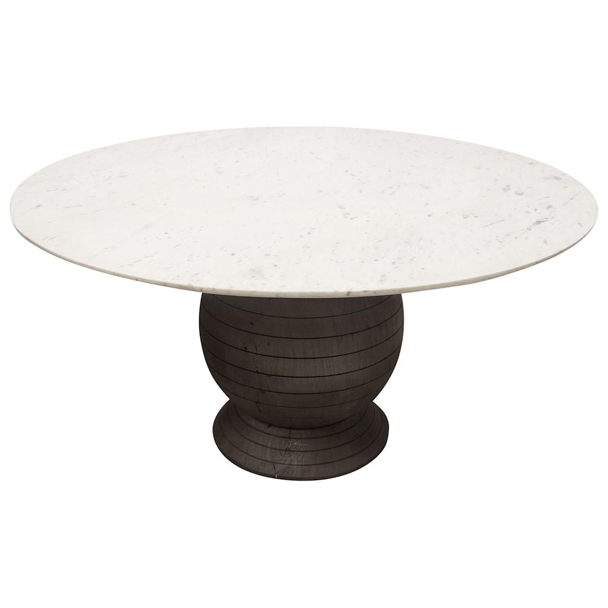 Diamond Sofa Furniture Ashe Round Dining Table w/ Marble Top