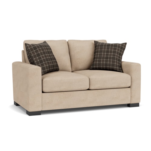 Transitional Loveseat with Track Arms