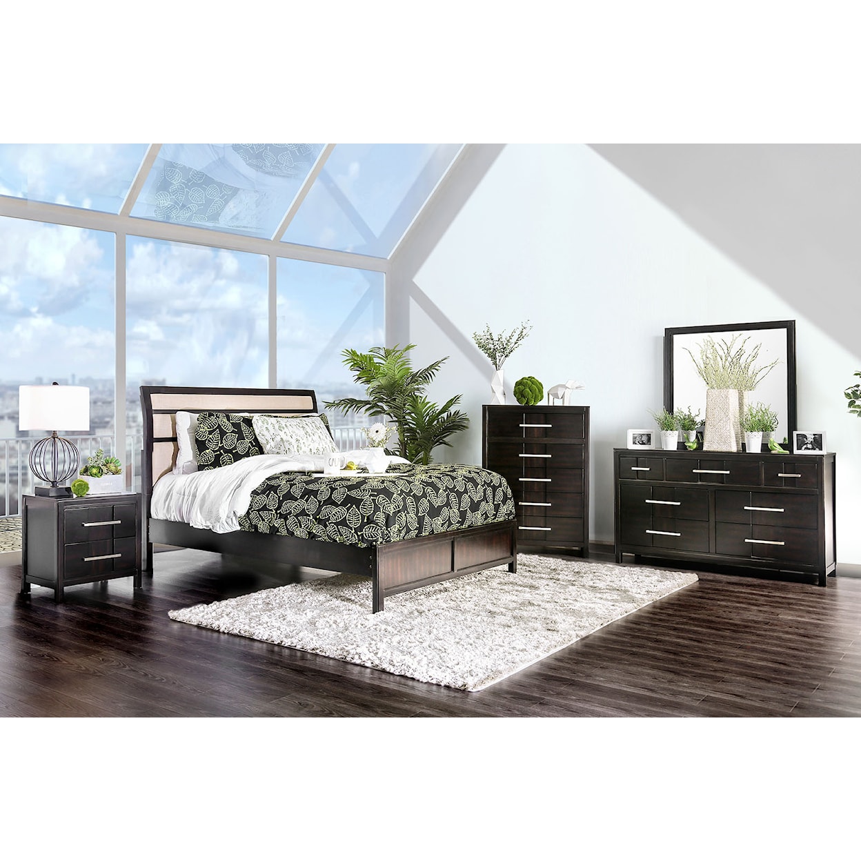 Furniture of America Berenice 4-Piece Queen Bedroom Set