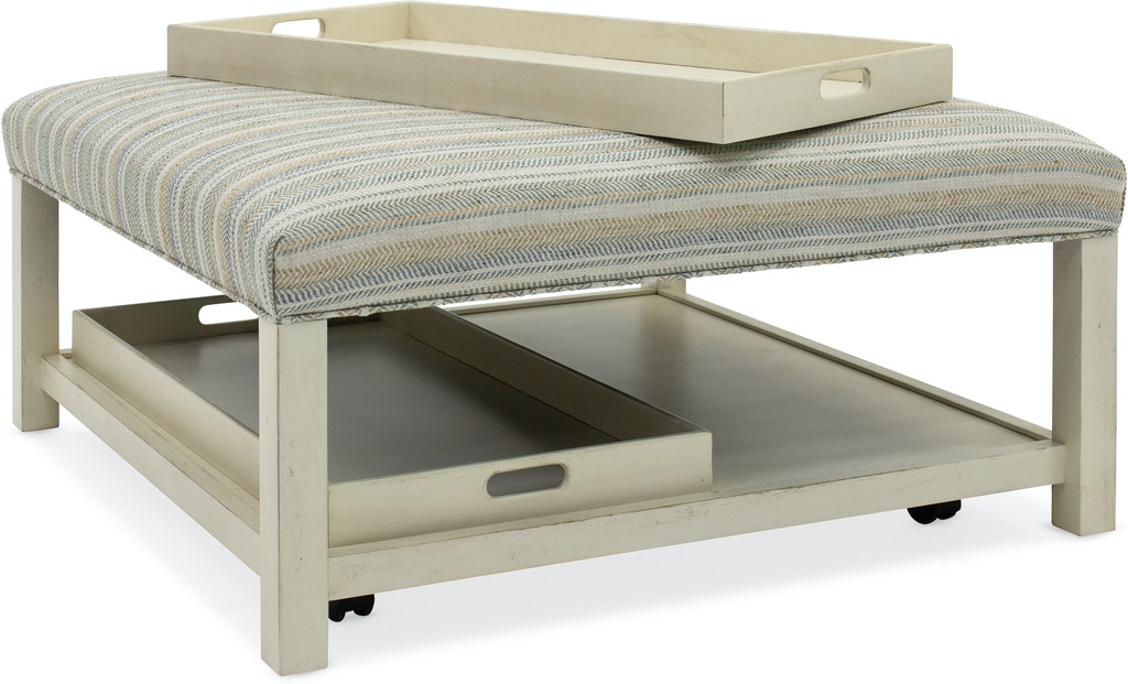 HF Custom Henri Square Non-Tufted Tray Ottoman