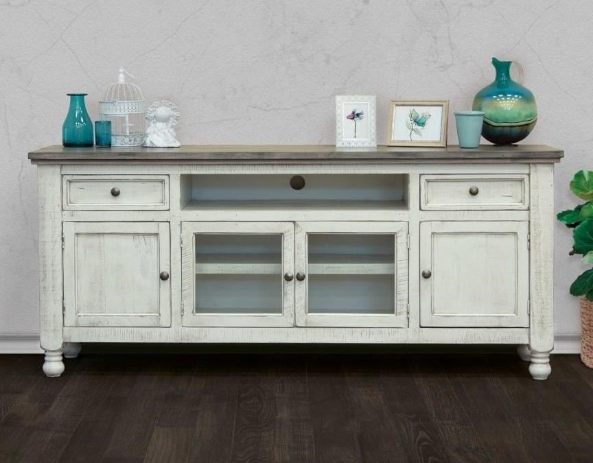 International Furniture Direct Stone 4-Door TV Stand