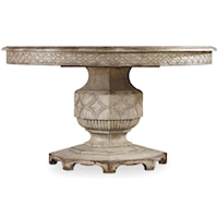 Traditional Round Dining Table with Carved Apron