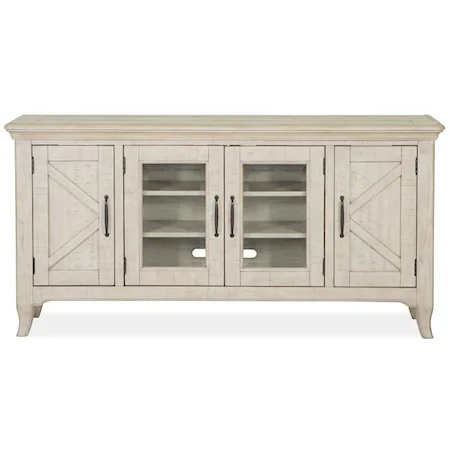Modern Farmhouse TV Console with Adjustable Shelving