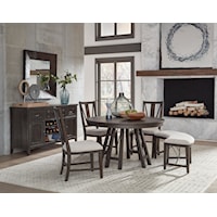 Casual 5-Piece Dining Set with Bench
