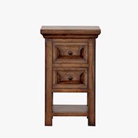 Transitional 2-Drawer Nightstand with Lower Display Shelf