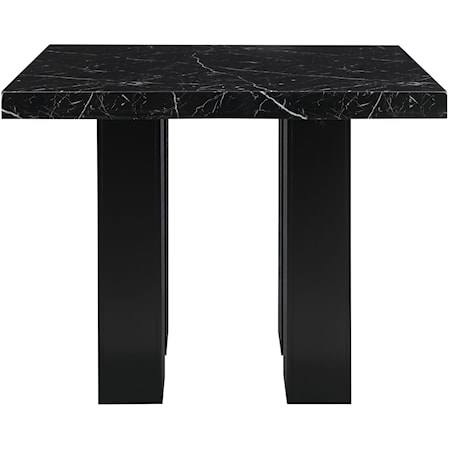 Contemporary Bar Table with Black Faux Marble Top