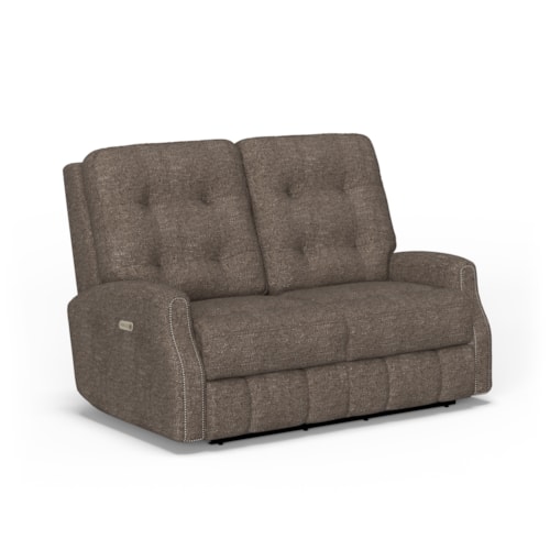 Button Tufted Power Reclining Loveseat with Power Headrests