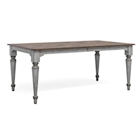 Relaxed Vintage Rectangular Dining Table with Two-Tone Finish and Table Leaves