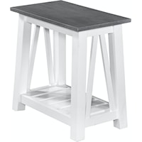 Farmhouse Narrow End Table with Shelf