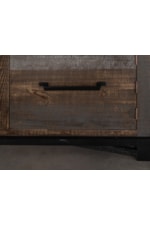 IFD Loft Brown Rustic Electric Fireplace Console with Concealed Storage