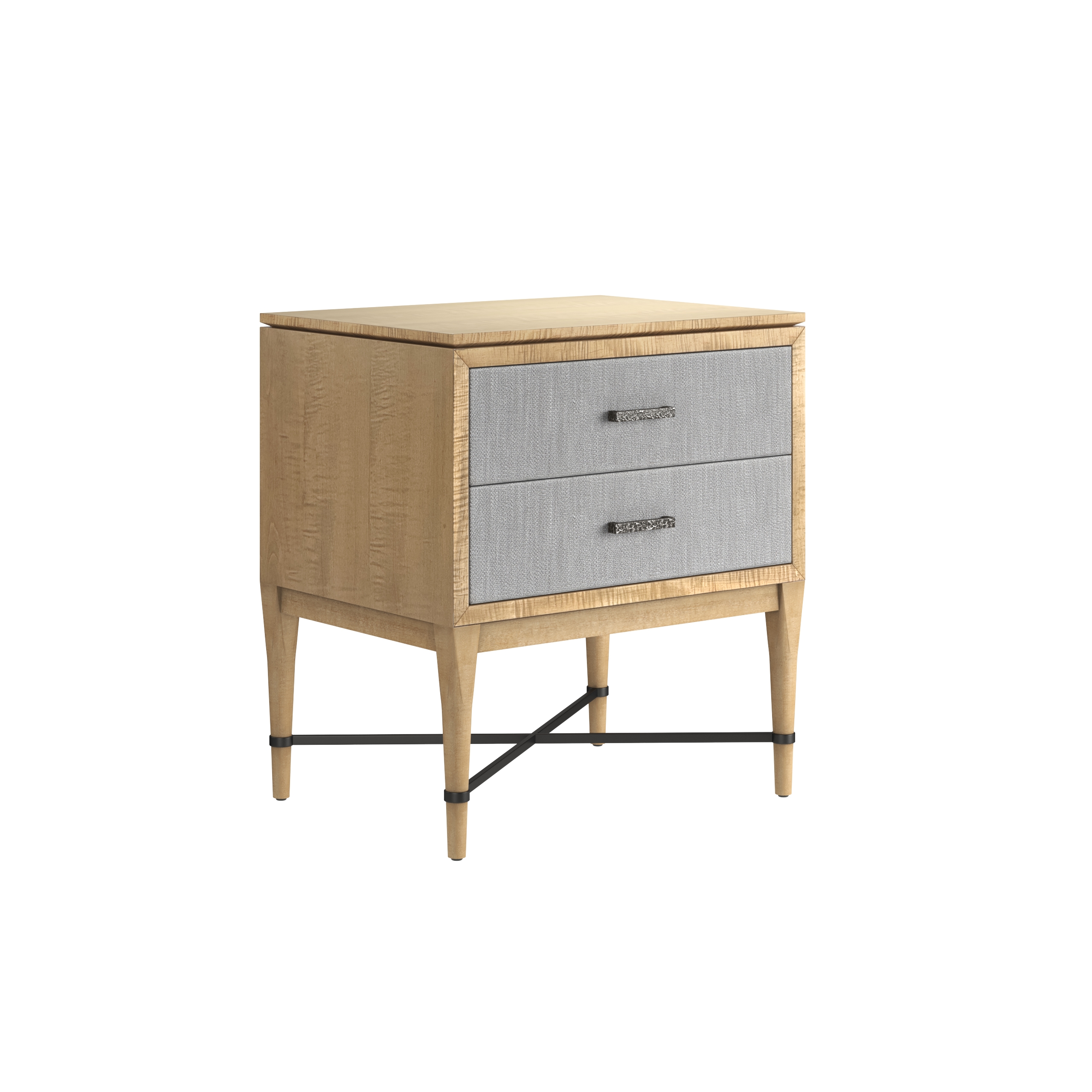2-Drawer Fabric Nightstand