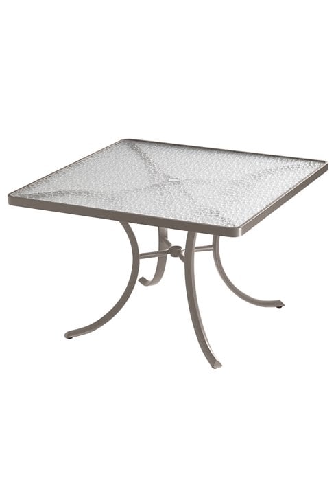 Acrylic 42" Square Dining Table with Umbrella Table