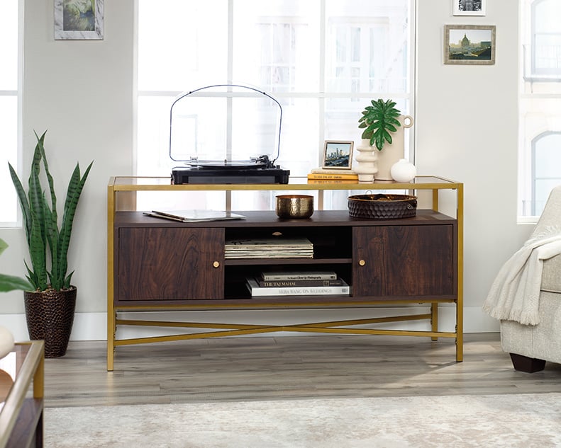 Sauder Harper Heights Glass-Top TV Credenza