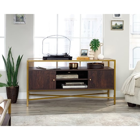 Glass-Top TV Credenza