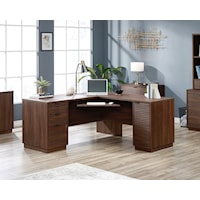 Contemporary Englewood L-Shaped Desk with File Cabinet Storage