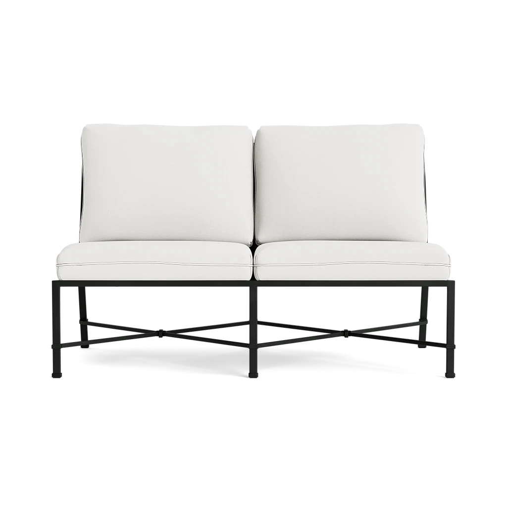 Brown Jordan Venetian X-Back Armless Loveseat