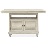Transitional Farmhouse Rectangular Counter Table with 11.5" Butterfly Leaf