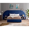 Meridian Furniture Cleo 3-Piece Navy Velvet Queen Bedroom Set