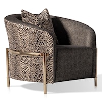 Transitional Upholstered Accent Chair with Single Throw Pillow