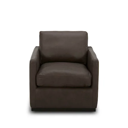 Leather Swivel Accent Chair - Timber