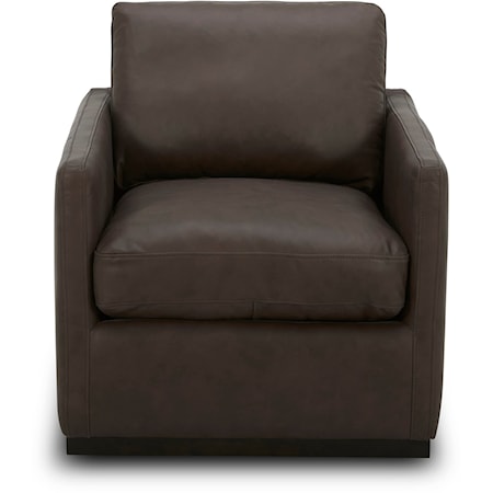 Leather Swivel Accent Chair - Timber